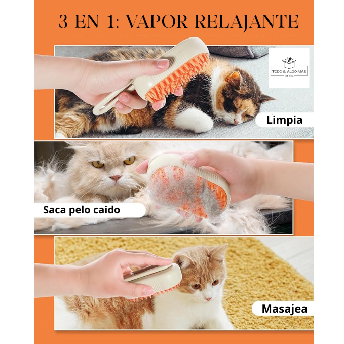 Cepillo de Vapor Relajante para Mascotas